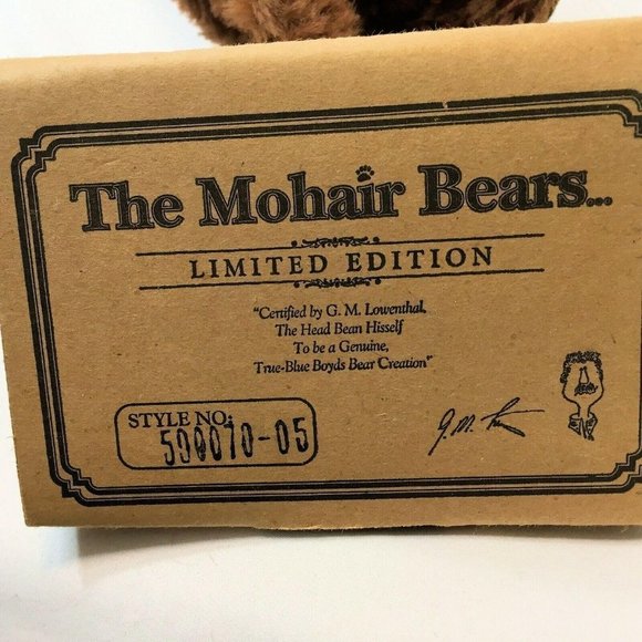 Boyds Mohair Bear Reagan V Bearington Limited Edition 9 Inch 590070-05 with Box - Picture 10 of 10